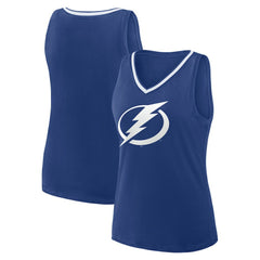 Tampa Bay Lightning Logo Athletic Women's Stellar Win V-Neck Tank Top - Blue | NHL on sale