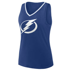 Tampa Bay Lightning Logo Athletic Women's Stellar Win V-Neck Tank Top - Blue | NHL on sale