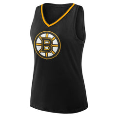 Boston Bruins Logo Athletic Women's Stellar Win V-Neck Tank Top - Black | NHL sale