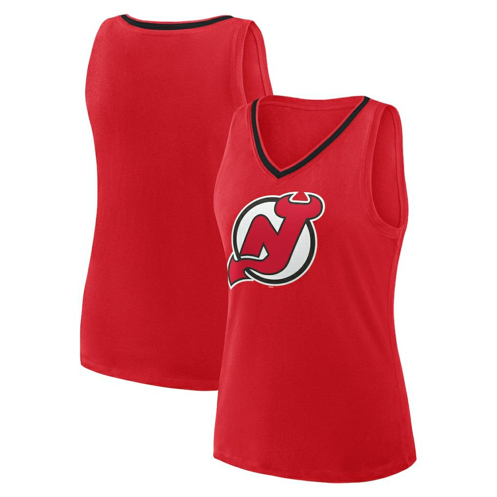New Jersey Devils Logo Athletic Women's Stellar Win V-Neck Tank Top - Red | NHL discount