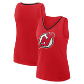New Jersey Devils Logo Athletic Women's Stellar Win V-Neck Tank Top - Red | NHL discount