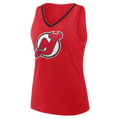 New Jersey Devils Logo Athletic Women's Stellar Win V-Neck Tank Top - Red | NHL discount