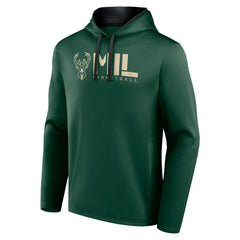 Milwaukee Bucks Logo Athletic Head Start Pullover Hoodie Hunter Green