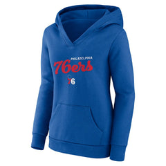 Philadelphia 76ers Logo Athletic Women's Triumphant V-Neck Pullover Hoodie Royal