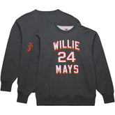Willie Mays San Francisco Giants Mitchell & Ness Legends Collection Vintage Logo Name & Number Fleece Pullover Sweatshirt for sale
