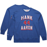 Hank Aaron Atlanta Braves Mitchell & Ness Legends Collection Vintage Logo Fleece Name & Number Pullover Sweatshirt Discount