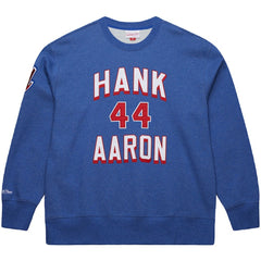 Hank Aaron Atlanta Braves Mitchell & Ness Legends Collection Vintage Logo Fleece Name & Number Pullover Sweatshirt Discount