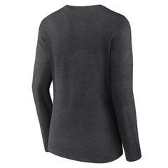Vegas Golden Knights Women's Primary Logo Long Sleeve V-Neck T-Shirt - Charcoal | NHL Clearance