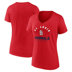 St. Louis Cardinals Logo Athletic Women's Unrivaled V-Neck T-Shirt Discount