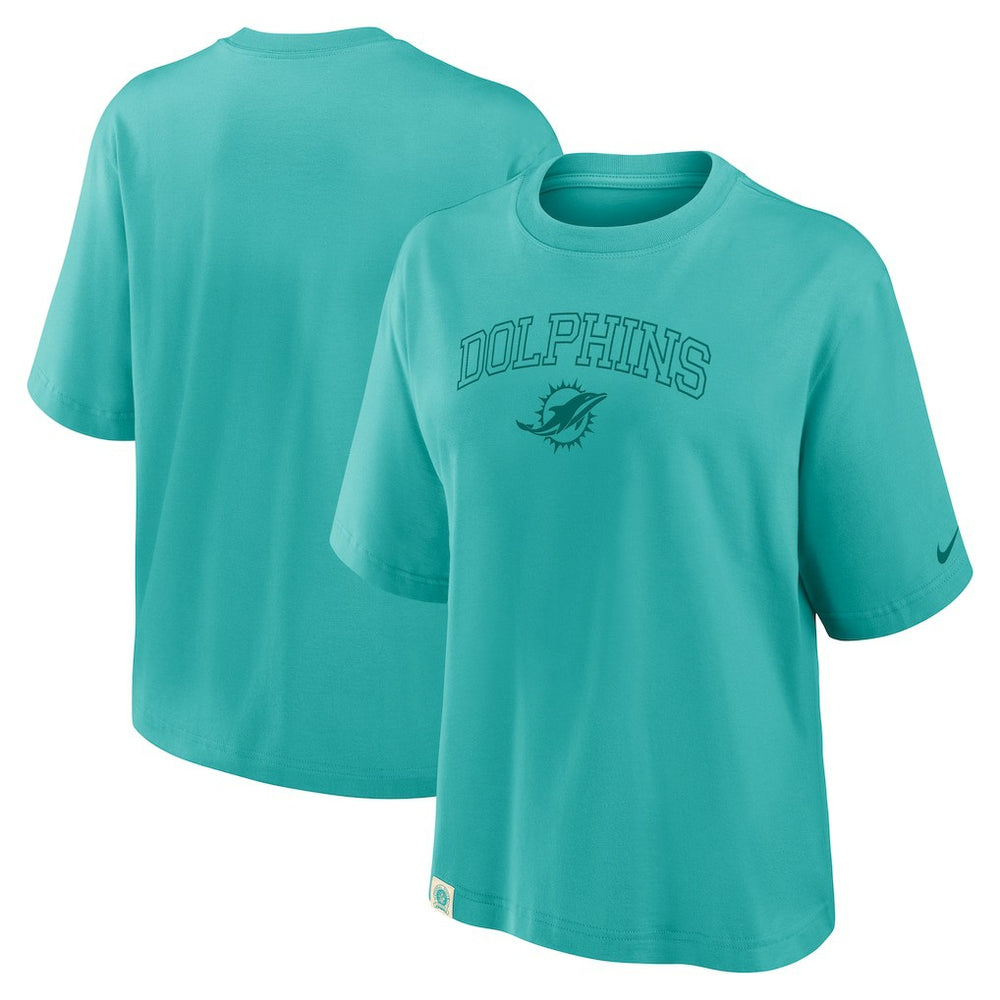 Miami Dolphins Women's Glory Arch Boxy T-Shirt - Aqua - Nike