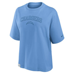 Los Angeles Chargers Women's Glory Arch Boxy T-Shirt - Powder Blue - Nike