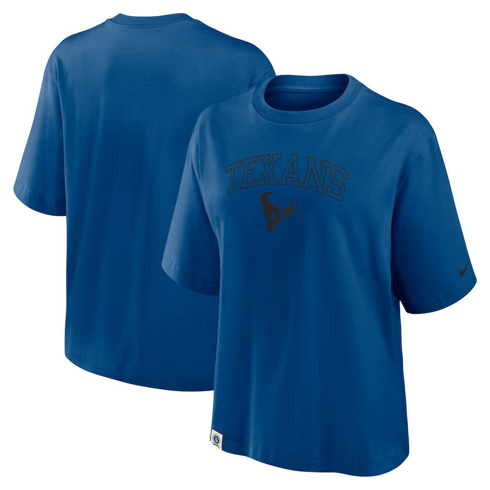 Houston Texans Women's Glory Arch Boxy T-Shirt - Blue - Nike