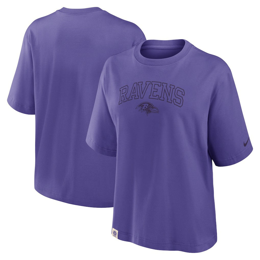 Baltimore Ravens Women's Glory Arch Boxy T-Shirt - Purple - Nike