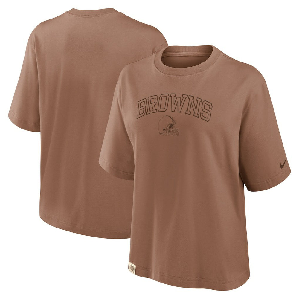 Cleveland Browns Women's Glory Arch Boxy T-Shirt - Brown - Nike