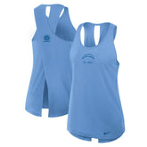 Los Angeles Chargers Women's Glory Open-Back Crisscross Dri-FIT Tank Top - Powder Blue - Nike