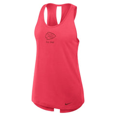 Kansas City Chiefs Women's Glory Open-Back Crisscross Dri-FIT Tank Top - Light Red - Nike