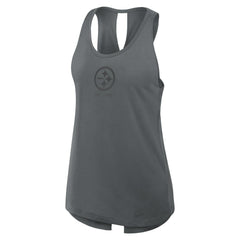 Pittsburgh Steelers Women's Glory Open-Back Crisscross Dri-FIT Tank Top - Charcoal - Nike