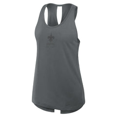 New Orleans Saints Women's Glory Open-Back Crisscross Dri-FIT Tank Top - Charcoal - Nike