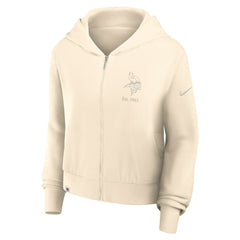 Minnesota Vikings Women's Glory Cropped Full-Zip Hoodie - Cream - Nike