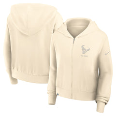 Houston Texans Women's Glory Cropped Full-Zip Hoodie - Cream - Nike