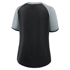 Las Vegas Raiders Women's Height Advantage T-Shirt - Black/Silver - Fanatics