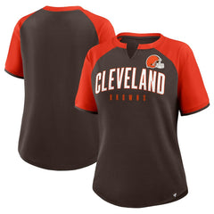 Cleveland Browns Women's Height Advantage T-Shirt - Brown/Orange - Fanatics
