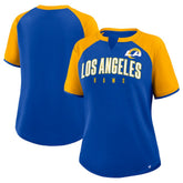 Los Angeles Rams Women's Height Advantage T-Shirt - Royal/Gold - Fanatics