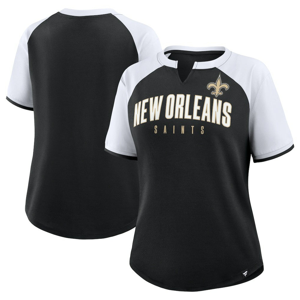 New Orleans Saints Women's Height Advantage T-Shirt - Black/White - Fanatics