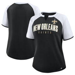New Orleans Saints Women's Height Advantage T-Shirt - Black/White - Fanatics