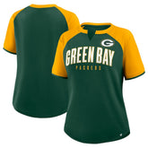 Green Bay Packers Women's Height Advantage T-Shirt - Green/Gold - Fanatics