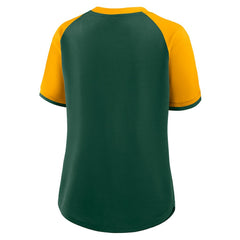 Green Bay Packers Women's Height Advantage T-Shirt - Green/Gold - Fanatics