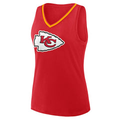 Kansas City Chiefs Logo Athletic Women's Stellar Win V-Neck Tank Top - Red - NFL