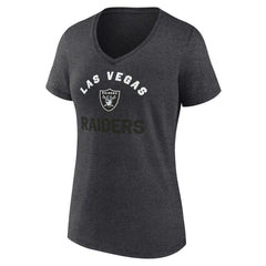 Las Vegas Raiders Logo Athletic Women's Unrivaled V-Neck T-Shirt - Heather Charcoal - NFL