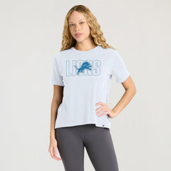 Detroit Lions Women's Line Em Up T-Shirt - Ash - Fanatics