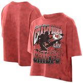 Kansas City Chiefs New Era Women's Cropped Boxy Sport Classics Mineral Wash T-Shirt - Red - NFL