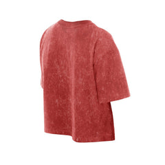 San Francisco 49ers New Era Women's Cropped Boxy Sport Classics Mineral Wash T-Shirt - Scarlet - NFL