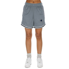Dallas Cowboys New Era Women's Sport Classics Mesh Shorts - Silver/Navy - NFL