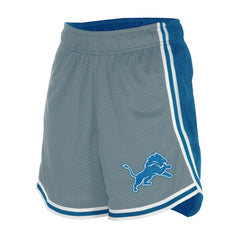 Detroit Lions New Era Women's Sport Classics Mesh Shorts - Silver/Blue - NFL