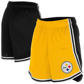 Pittsburgh Steelers New Era Women's Sport Classics Mesh Shorts - Gold/Black - NFL