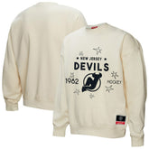 New Jersey Devils Mitchell & Ness Women's Logo 3.0 Pullover Sweatshirt - Cream | NHL discount
