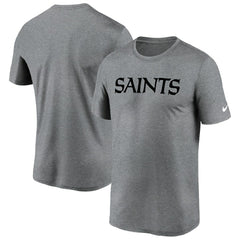 New Orleans Saints Legend Wordmark T-Shirt - Heather Gray - Nike
