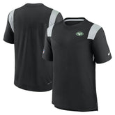New York Jets Sideline Tonal Logo Performance Player T-Shirt - Black - Nike