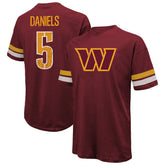 Jayden Daniels Washington Commanders Majestic Threads Name & Number Oversize Fit T-Shirt - Burgundy - NFL