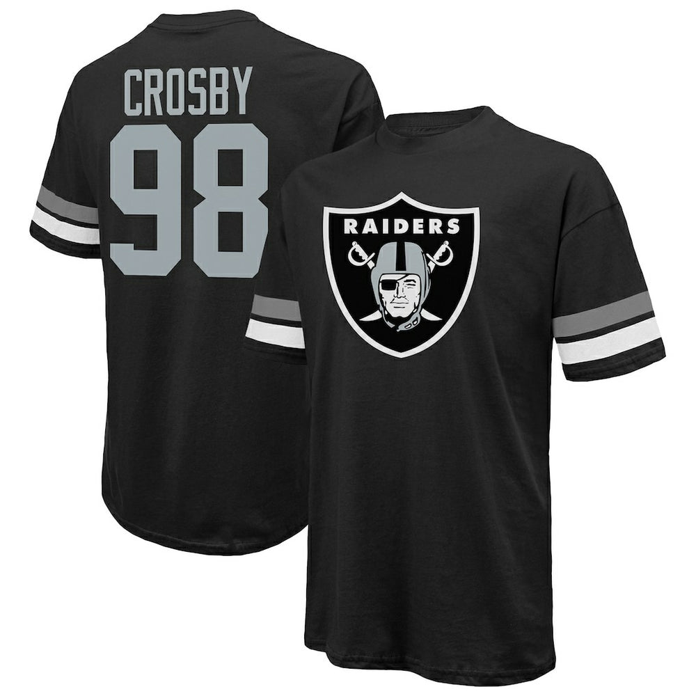 Maxx Crosby Las Vegas Raiders Majestic Threads Name & Number Oversize Fit T-Shirt - Black - NFL
