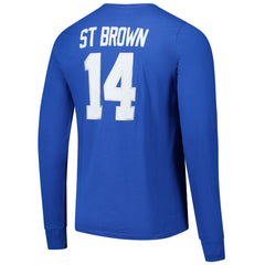 Amon-Ra St. Brown Detroit Lions Majestic Threads Name & Number Long Sleeve T-Shirt - Blue - NFL