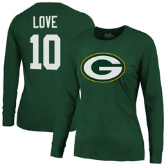 Jordan Love Green Bay Packers Majestic Threads Women's Name & Number Long Sleeve T-Shirt - Green - NFL