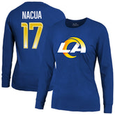 Puka Nacua Los Angeles Rams Majestic Threads Women's Player Name & Number Long Sleeve T-Shirt - Royal - NFL