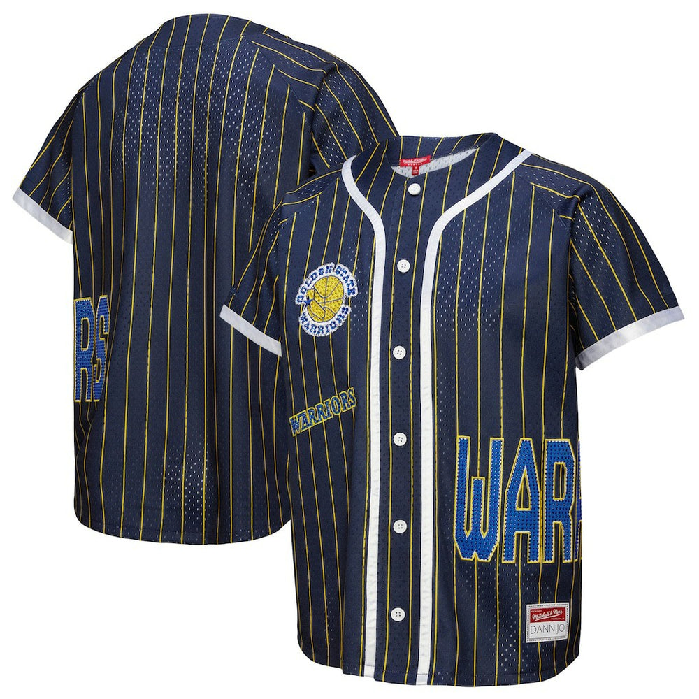 Mitchell & Ness Golden State Warriors x DANNIJO Women's Fashion Baseball Jersey Blue