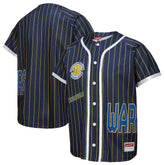 Mitchell & Ness Golden State Warriors x DANNIJO Women's Fashion Baseball Jersey Blue