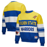 Mitchell & Ness Golden State Warriors x DANNIJO Women's Blocked Pullover Sweatshirt Gold/Royal